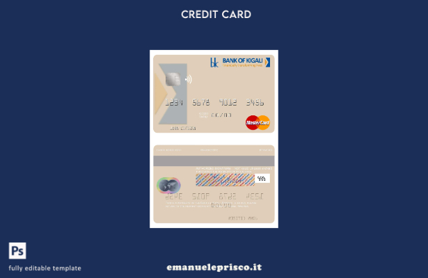 modello mastercard della Banca di Kigali in stile verificato